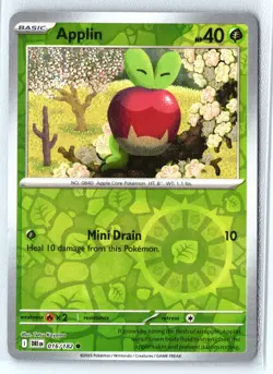 Applin 016/182 Pokemon TCG Scarlet & Violet Destined Rivals Reverse Holo Rare - Image 1