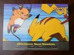NM! Pokemon Topps EP14 Electric Shock Showdown TV Animation Blue Logo - Image 1