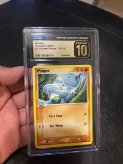 Wooper 79/115 Pokemon 2005 Ex Unseen Forces CGC Pristine 10 POP 42 RARE! - Image 1