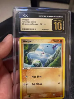 Wooper 79/115 Pokemon 2005 Ex Unseen Forces CGC Pristine 10 POP 42 RARE! - Image 2