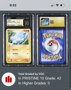 Wooper 79/115 Pokemon 2005 Ex Unseen Forces CGC Pristine 10 POP 42 RARE! - Image 4