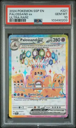 2024 POKEMON SSP EN-SURGING SPARKS ULTRA RARE #221 PALOSSAND EX PSA 10 - Image 1