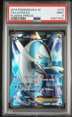 Pokemon Latios EX 113/116 PSA 9 Mint B&W Plasma Freeze Full Art 2013 Pop 136 - Image 1