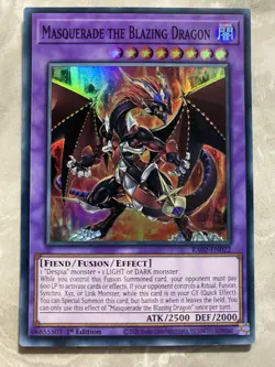 Yugioh - Masquerade the Blazing Dragon - Super Rare - RA02-EN022 - Image 1