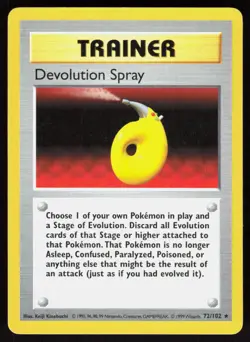 Devolution Spray 72/102 Rare Base Set Shadowless Pokemon Unlimited LP 01-01-163 - Image 1
