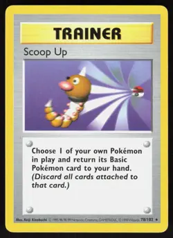 Scoop Up 78/102 Rare Base Set Shadowless Pokemon Unlimited LP 01-01-168 - Image 1