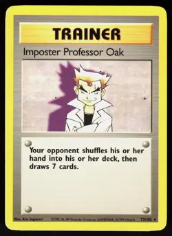 Imposter Professor Oak 73/102 Rare Base Set Unlimited Pokemon 01-10-34 - Image 1