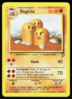 Dugtrio 23/130 Rare Base Set 2 Pokemon 01-10-77 - Image 1