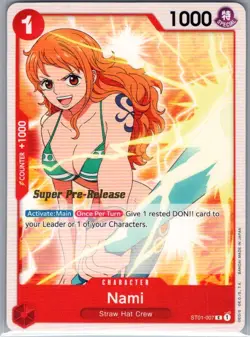 Nami ST01-007 English Super Pre-Release - One Piece Card - NM - Image 1