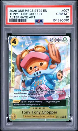 2026 One Piece Starter Deck Egghead Alt Art Tony Tony Chopper #ST29-007 PSA 10 - Image 1