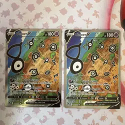 Pokemon TCG 2 Card Lot Foil Basic Unown V 177/195 English 2022 - Image 1