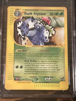 CGC Graded Pokemon Dark Ivysaur Best Of Game Promos 6 - CGC 9 E-reader Card - Image 5