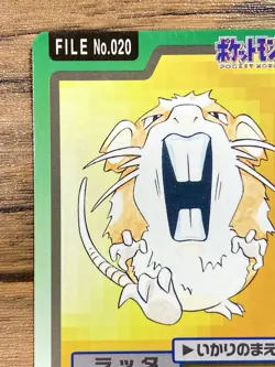 Pokemon Carddass Card Raticate File No.20 Bandai Pocket Monsters 1997 Japan - Image 3