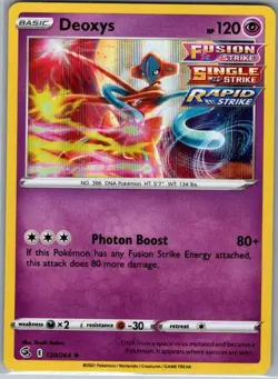 Deoxys 120/264 Holo SWSH08: Fusion Strike - Pokemon Card - NM - Image 1