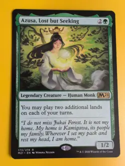 Azusa, lost but seeking . M21 Human Monk Magic the Gathering Card. rare - Image 4