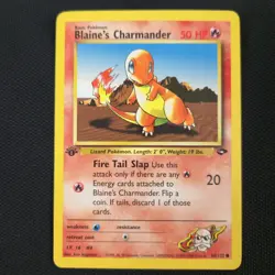 1st Edition Blaine's Charmander 60/132 Gym Challenge 2000 Nintendo Pokemon Card - Image 1