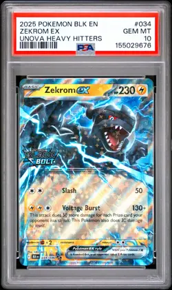 Zekrom Ex Unova Heavy Hitters Pokemon Blk En-Black Bolt 034 NM PSA 10 - Image 1