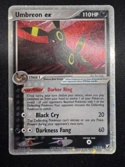 Umbreon ex 112/115 Unseen Forces Holo EX Ultra Rare 110 HP English 2005 - Image 1