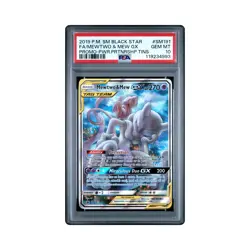 PSA 10 MEWTWO & MEW GX 2019 POKEMON SM191 BLACK STAR PROMO TAG TEAM - Image 1