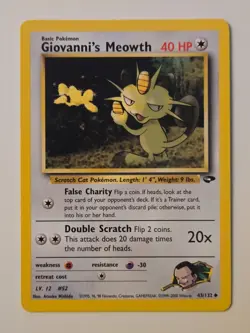 Pokemon Giovanni's Meowth 43/132 - Gym Challenge 2000 - Image 1
