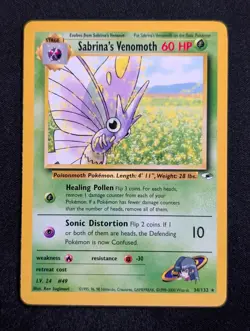 Sabrina's Venomoth 34/132 Gym Heroes Pokemon NM Unlimited - Image 1