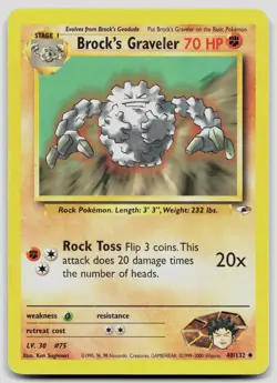 Brock's Graveler 40/132 Gym Heroes Pokemon MP - Image 1