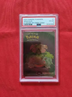 2000 Danone Pokemon: Venusaur Stadium Tip-Shiny Gold Foil #1 - Vintage PSA 4 - Image 2