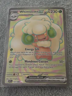 Pokemon Whimsicott ex 157/086 Sv: White Flare Holo Double Rare - Image 1