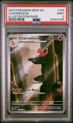 2023 POKEMON MEW EN-151 ILLUSTRATION RARE #169 CHARMELEON PSA 9 - Image 1