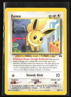 Pokemon TCG - Eevee Unlimited Uncommon Neo Discovery 38/75 MP - Image 1