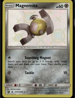 Magnemite Shiny Holo Rare Hidden Fates: Shiny Vault SV27/SV94 Metal Holo Pokemon - Image 1
