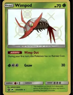 Wimpod Shiny Holo Rare Hidden Fates: Shiny Vault SV4/SV94 Grass Holofoil Pokemon - Image 1
