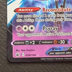 Pokemon TCG Galarian Articuno V 058/198 Chilling Reign Holo English - Image 5