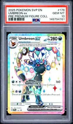 2025 Pokemon SVP EN Pre Premium Figure Coll Umbreon EX #176 PSA 10 GEM MINT - Image 1