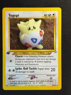 Togepi 56/105 Uncommon Neo Destiny Pokemon Lightly Played - Image 1