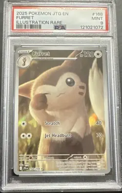 Pokemon Sv09 Journey Together Furret 168/159 Holo Illustration Rare PSA 9 - Image 1