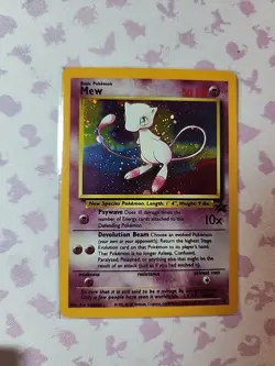 2000 Pokemon Black Star Mew #9 Holo Promo Pokemon League TCG Card LP-NM - Image 1
