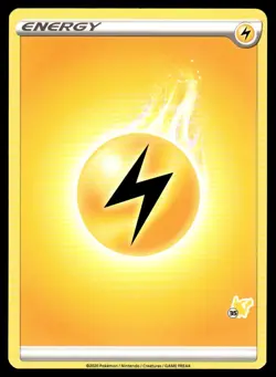 2022 Pokemon Battle Academy LIGHTNING ENERGY #35 Pikachu Stamp - Image 1