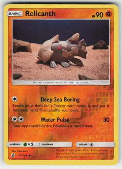 Relicanth 111 Reverse Holo 236 UC Unified Minds Pokemon Lightly Played - Image 1