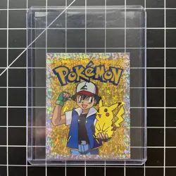 1999 Pikachu Ash Prism/ Holo Pokemon Sticker Topps Merlin S29 NM - Image 1