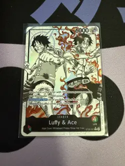 ST30-001 - Luffy & Ace Leader (Alternate Art Parallel - Black/White) - Near Mint - Image 1