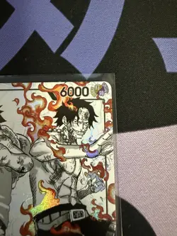 ST30-001 - Luffy & Ace Leader (Alternate Art Parallel - Black/White) - Near Mint - Image 2