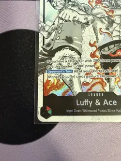 ST30-001 - Luffy & Ace Leader (Alternate Art Parallel - Black/White) - Near Mint - Image 4