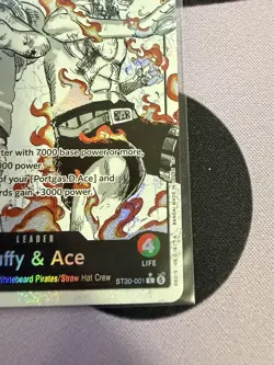 ST30-001 - Luffy & Ace Leader (Alternate Art Parallel - Black/White) - Near Mint - Image 5