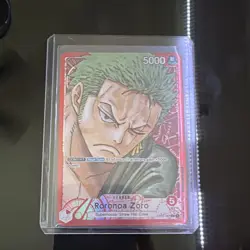 Bandai Roronoa Zoro OP01-001 Romance Dawn Leader Parallel Foil Eng 5000 Power - Image 1