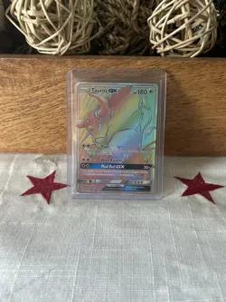 Pokemon Tauros GX Card Sun & Moon Base Set, Secret Rare, Rainbow Holo - Image 1