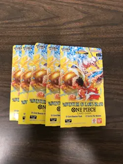 Lot Of 5 - One Piece - OP-15 (Adventure On Kami's Island) Sleeved Booster Pack - Image 1