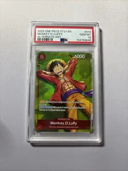 One Piece ST21-014 Luffy Starter Deck Parallel Alternate Alt Art Foil PSA 10 - Image 1
