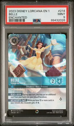 2025 DISNEY LORCANA - THE FIRST CHAPTER ENCHANTED #214 BELLE PSA 9 *FIRST PRINT* - Image 1