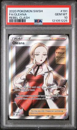 Oleana 191/192 - Rebel Clash - Graded PSA 10 GEM MT Pokemon Card - Image 3